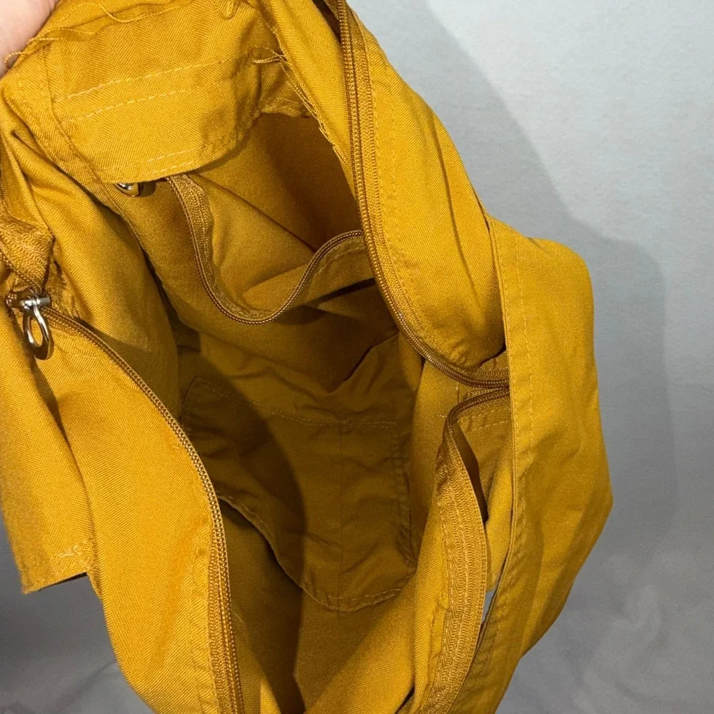 Gyuto Tantric Monastery Monk Bag Yellow Canvas Embroidered Tote Crossbody Boho